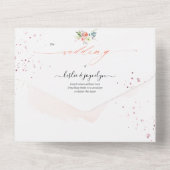 PixDezines エレガントな ブッシュ ピオニー オールインワン Invita オールインワン招待状 (裏面)