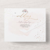 PixDezines エレガント ダスティ ローズ 水彩花 オールインワン招待状 (裏面)