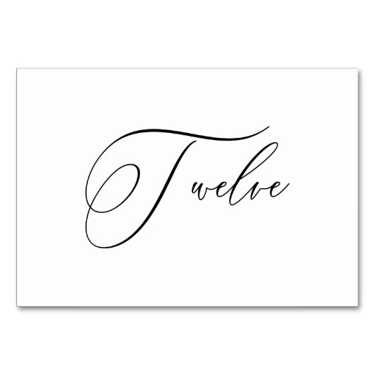 PixDezines エレガント ロマンチック カリグラフィー 12 テーブルナンバー (正面)
