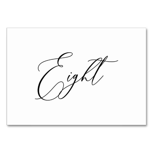 PixDezines エレガント ロマンチック カリグラフィー 8 テーブルナンバー (正面)