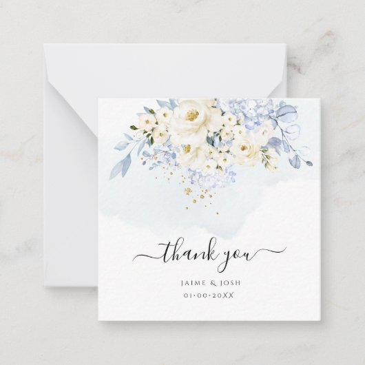 PixDezines エレガント H2アイスブルーハイドクリームバラ ノートカード (正面)