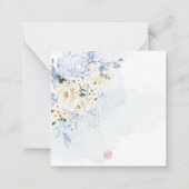 PixDezines エレガント H2アイスブルーハイドクリームバラ ノートカード (裏面)