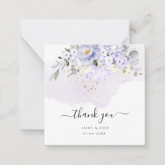 PixDezines エレガント H2 パープル ハイド クリーム ローズ ノートカード (正面)