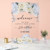 PixDezines エレガント Ice Blue Hyde Alabasterバラ アクリルサイン (ウェディング)