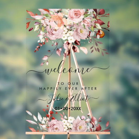 PixDezines エレガント Rust Orange Gum Eucalyptus アクリルサイン (ニュートラル)