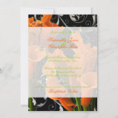 PixDezines オレンジのカラー リリー/DIY 背景色 招待状 (裏面)