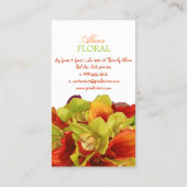 PixDezines オレンジのカラー/緑のラン 名刺 (裏面)