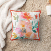 PixDezines オンブレ オレンジ ガーデン ローズ フレーム DIY クッション (ブランケット)