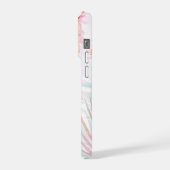 PixDezines オーキッドアイランド ピンクの蘭と青いヤシの木 iPhoneケース (左側面)