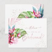 PixDezines オーキッド アイル あなたは... ブライズメイド 招待状 (正面/裏面)