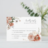 PixDezines オータム ウォーターカラー フラワーズ マルサラ RSVP 招待状 (スタンド正面)