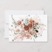 PixDezines オータム ウォーターカラー フラワーズ マルサラ RSVP 招待状 (裏面)