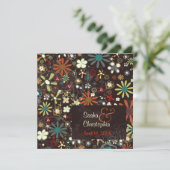 PixDezines オートム ブルーム / ダーク グランジの背景 招待状 (スタンド正面)