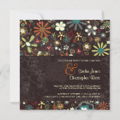 PixDezines オートム ブルーム / ダーク グランジの背景 招待状 (裏面)