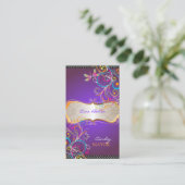 PixDezines カエルとトンボ/ロイヤルパープル 名刺 (スタンド正面)