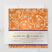 PixDezines カップケーキの渦巻き / 紫+オレンジ 招待状 (裏面)