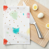 PixDezines カップケーキ スプリンクル/偽のゴールド キッチンタオル (四つ折り)