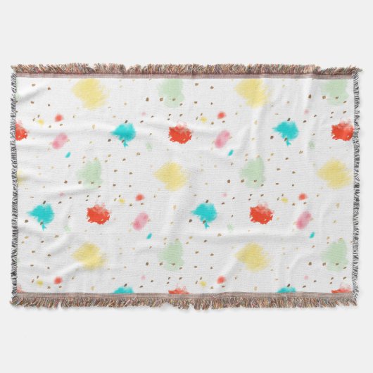 PixDezines カップケーキ スプリンクル/偽のゴールド スローブランケット (正面)