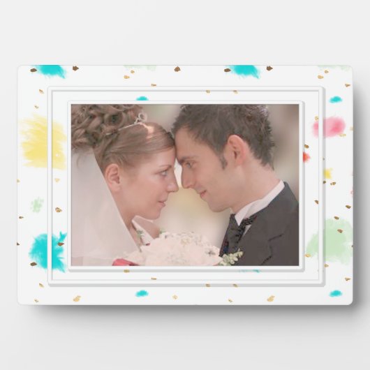 PixDezines カップケーキ スプリンクル/偽のゴールド フォトプラーク (正面)