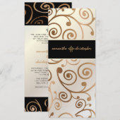 PixDezines カップケーキ スワール / 銅 / ゴールド 招待状 (正面/裏面)