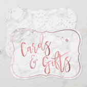 PixDezines カード&ギフト マーブル+ローズゴールド / テーブルサイン 招待状 (正面/裏面)