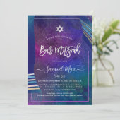 PixDezines ギャラクシー+タリッツ バー ミツバ 招待状 (スタンド正面)