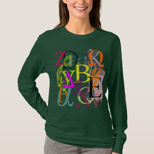PixDezines ギリシャ文字 Tシャツ (正面)