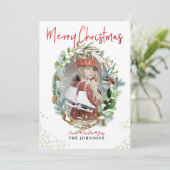 PixDezines クリスマスのご挨拶 冬のリース 招待状 (スタンド正面)