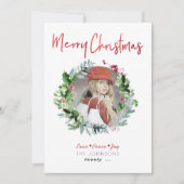 PixDezines クリスマスのリース 冬の挨拶 招待状 (正面)
