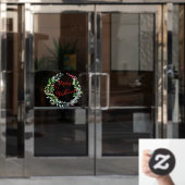 PixDezines クリスマスリース ウィンドウクリング ウィンドウサイン (オフィスドア)