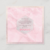 PixDezines グラマラス ピンク マーブル ローズクォーツ スクエア名刺 (裏面)