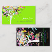 PixDezines グランジ ツリー / DIY 背景色 名刺 (正面/裏面)