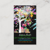 PixDezines グランジ ツリー / DIY 背景色 名刺 (裏面)