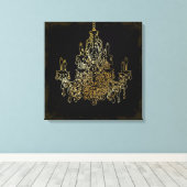 PixDezines グランジ DIY Bckgrnd/Crystal Chandelier キャンバスプリント (インサイチュ (ウッドフロア))