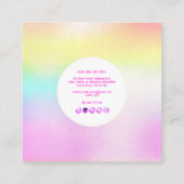 PixDezines コットンキャンディー + パーリーホワイト スクエア名刺 (裏面)