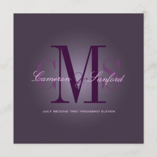 PixDezines コンテンポラリー +クラッシー/プラム 招待状