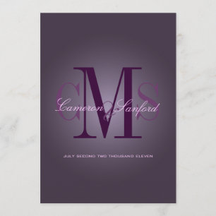 PixDezines コンテンポラリー +クラッシー/プラム 招待状