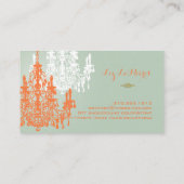 PixDezines コーラルオレンジのシャンデリア / DIY カラー 名刺 (裏面)