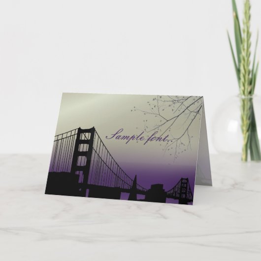 PixDezines ゴールデンゲートの夕日/ウェディング サンクス サンキューカード (正面)