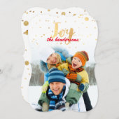 PixDezines ゴールドの葉っぱ/疑似ホイル コンフェッティ/ホリデー シーズンカード (正面/裏面)