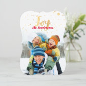 PixDezines ゴールドの葉っぱ/疑似ホイル コンフェッティ/ホリデー シーズンカード (スタンド正面)