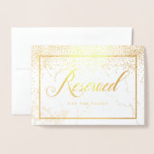 PixDezines ゴールド コンフェッティ / 予約席サイン 箔カード (封筒付き正面)