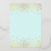 PixDezines ゴールド バット ミッツヴァ DIY 背景 箔招待状 (裏面)