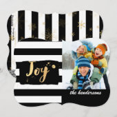 PixDezines ゴールド/雪の結晶/ストライプ/ホリデーカード シーズンカード (正面/裏面)