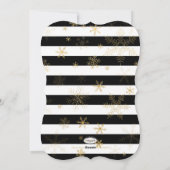 PixDezines ゴールド/雪の結晶/ストライプ/ホリデーカード シーズンカード (裏面)