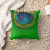 PixDezines サイケデリック peacock eye/green+red クッション (ブランケット)