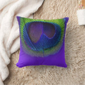 PixDezines サイケデリック peacock eye/purple+yellow クッション (ブランケット)