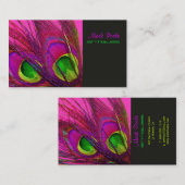PixDezines サイケデリック Peacock/neon/diyフォント 名刺 (正面/裏面)