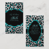 PixDezines サシなチーター柄/ターコイズ+ブラック 名刺 (正面/裏面)