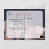 PixDezines / シカゴ Save the Date / 偽のローズゴールド 案内ポストカード (裏面)